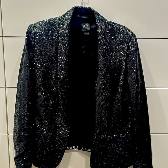 Armani Exchange Black Sequin Blazer - XL . Worn 2 x, great condition - Picture 1 of 2